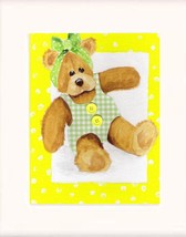 Girl Teddy Bear With Bow Acrylic on Canvas Board - Prints Av - £27.89 GBP