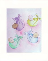 Babies Floating Watercolor/Color Pencils - Prints  8&quot; X 10&quot; - £27.97 GBP