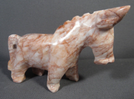 Donkey Burro Mule  Pink Marble Sculpture Carving 3&quot; x 4.5&quot; Unmarked - £10.17 GBP
