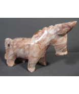 Donkey Burro Mule  Pink Marble Sculpture Carving 3&quot; x 4.5&quot; Unmarked - £9.53 GBP