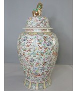 Beautiful Vintage Hand Painted Floral Chinese Porcelain 32&quot; Temple Jar E758 - €425,57 EUR
