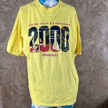 Vintage New Millenium Hawaii Y2K T-shirt Yellow Hanes Beefy-T - £18.88 GBP