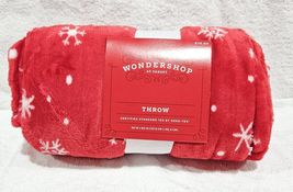 Wondershop Snowflake Printed Plush Throw Blanket Christmas Red/Ivory 50"X60" image 2