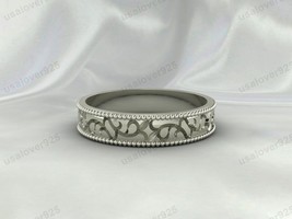 Unique Art Deco Unisex Band Ring, 925 Sterling Silver Handmade Jewelry Gift - $59.00