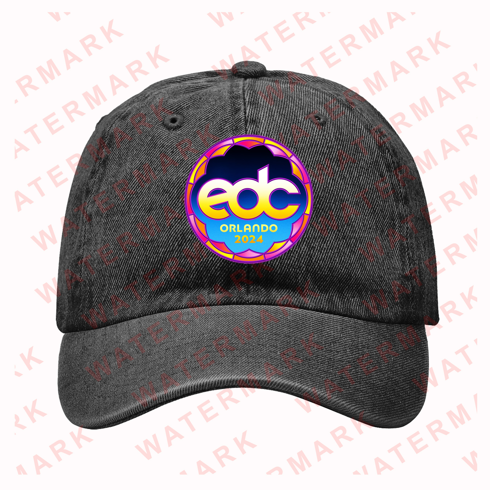ELECTRIC DAISY CARNIVAL ORLANDO FESTIVAL 2024 Denim Hat Cap - $21.00
