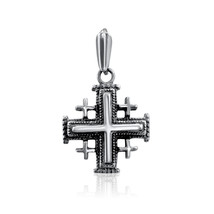 Collier croix de Jérusalem en argent sterling pour femmes hommes pendentif... - £18.18 GBP