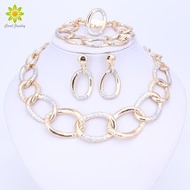 Fashion Dubai Jewelry 2020 Women Bridal Wedding Jewelry Sets High Quality Gold C - £19.46 GBP