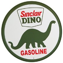 Sinclair Dino Gasoline Service Station Garage Round Retro Vintage Metal Tin Sign - £12.45 GBP