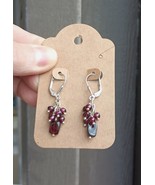 Artisan Sterling Silver Dangle Style Earrings w/Garnet Cluster - $34.16