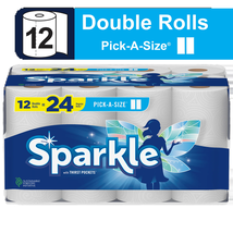 Sparkle Pick-A-Size Paper Towels, 12 Double Rolls, White, Everyday Value... - $37.95 CAD