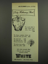 1953 White Lady Hathaway Shirt Advertisement - £14.54 GBP
