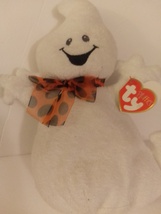 Ty Pluffies Frighten The White Ghost 2008 10" Tall Retired Mint With All Tags - $59.99