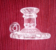  Clear Glass Miniature Chamber Candle Holder - £11.93 GBP