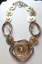 Vintage Signed J Jansen two-tone  Necklace 17.3/4&quot; Long - £59.36 GBP