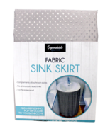 Diamond Stitch Fabric Bathroom Sink Skirt Utility Sink Waterproof Silver... - $16.11 CAD