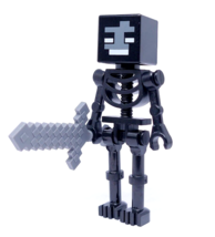 Lego Minecraft Wither Skeleton 21126 21139 Black Sword Minifigure - £14.70 GBP