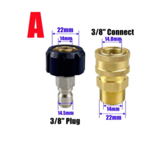 2Pcs Pressure Washer Adapter Kit M22 14mm / 15mm Female Swivel to Quick ... - $18.99+