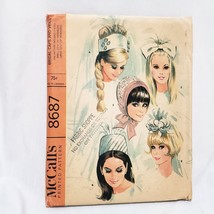 Misses Bridal Caps & Veils McCall's 8687 Size Small 21" - 22" Large 23" 1967 - $15.82