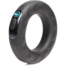 Vibrating &amp; E-Stim Silicone Cock Ring With Remote Control - 1.75In, Black (Ag932 - £77.18 GBP