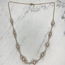 J. Crew Faux Pearl Beaded Gold Tone Chain Link Necklace - £13.42 GBP