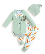 FoWear Baby Boy Easter Outfit Romper &amp; Carrot Print Pants 4PCS Size 3-6M - €15,70 EUR