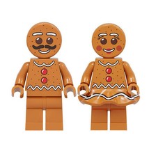 2Pcs/set Gingerbread Man &amp; Gingerbread Woman Minifigures Building Toys Gift - £6.29 GBP