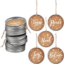 10 Pcs. Of Christmas Mason Jar Lid Decorations From Ferraycle Feature A - £23.95 GBP