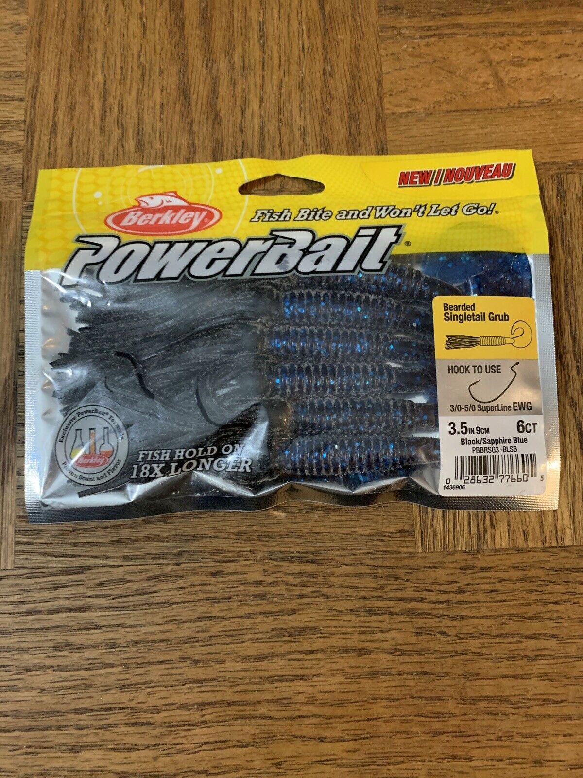 Berkley PowerBait Bearded Singletail Grub Black Sapphire Blue - $7.80