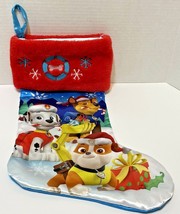 Paw Patrol Red Blue Christmas Stocking With Marshal Chase and Rubble - $13.59