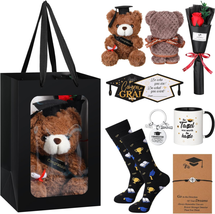 Graduation Gifts Sets 9 Pcs Include Graduation Plush Bear with Black Cap Coffee  - £36.27 GBP