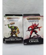 Lot Of (2) Warhammer Age Of Sigmar Champions Campaign Decks Chaos Destru... - £30.45 GBP