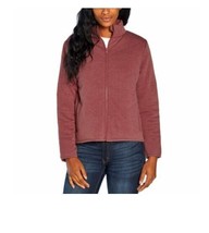 Three Dots Ladies&#39; Quilted Knit Full-Zip Fleece Jacket Medium Rose - BRAND NEW - £13.44 GBP