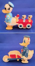 Pair Vintage Donald Duck Ramp Walkers - 1 w/WHEELBARROW, 1 w/HUEY, Dewey &amp; Louie - £12.02 GBP