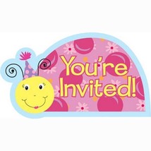 Lil Lady Bug Party Invitations Birthday Supplies Postcard Invites 8 Count New - £3.13 GBP