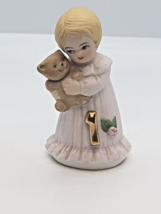 Enesco Growing Up Birthday Girls 1 Year Old Blonde  Porcelain Bisque 1982 Rare - $10.88