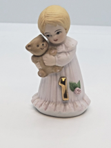 Enesco Growing Up Birthday Girls 1 Year Old Blonde  Porcelain Bisque 1982 Rare - £8.62 GBP