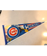 MLB Chicago Cubs Vintage 1999 Popcorn Peanuts Hat &amp; Bat Logo Pennant Banner - $11.87