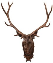 Wall Trophy Stag Head Rustic Deer Lifesize Hand Painted Cast Resin OK Ca... - £1,690.46 GBP