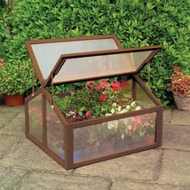 Double Box Garden Wooden Green House Raised Plants Bed Protection Cold Fram New - £107.01 GBP