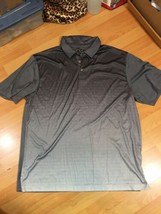 Mens Ben Hogan Performance Golf Polo Shirt Gray Striped - XL EUC - £9.18 GBP