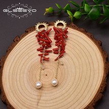 GLSEEVO Handmade Natural Freshwater  Long Dangle Earrings Woman Wedding Birthday - £18.23 GBP