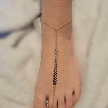 Bohemian Gold Anklet Toe Ring Barefoot Sandal Ankl - $19.20