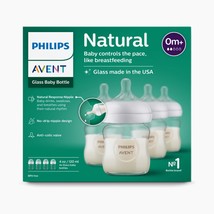 Open Box~Philips Avent Natural Response Newborn 4 Glass Baby Bottles 4 o... - $23.64