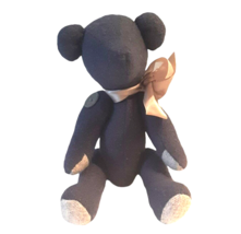 Blue Wool Jointed Teddy Bear 8 Inches Vintage Handmade - £16.97 GBP