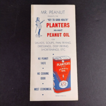 Vintage Original Mr Peanut Planters Hi-Hat Peanut Oil Recipe Brochure w/ Oil Can - £4.70 GBP