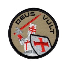 Deus Vult Crusader Christian Templar Knight Sword God Wills Hook Patch - £7.03 GBP