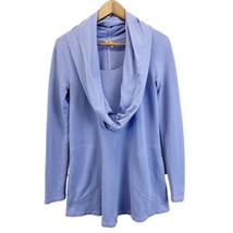 Lucy Womens Tunic Top Cowl Drape Neck Long Sleeve Periwinkle Blue Pocket... - £20.01 GBP