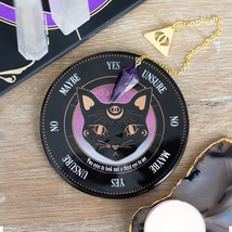 Wicca Astrology Witchcraft Mystic Mog Black Feline Cat Pendulum Divination Kit - £19.76 GBP