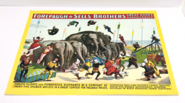 Vtg 1970&#39;s Circus Poster Forepaugh &amp; Sells Brothers Strobridge Litho Co ... - £59.51 GBP
