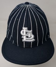 Vintage St Louis Cardinals Pinstripe Baseball Cap Hat Black Fitted Size ... - $14.54